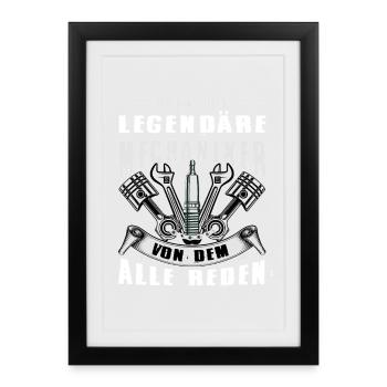 Mechanic Gift Car Mechanic Car Mechanic Sayings - Framed poster (27 × 37 cm) - black - Front