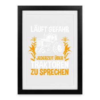 Tractor Farmer Farmer Tractor Driver Tractor - Framed poster (27 × 37 cm) - black - Front