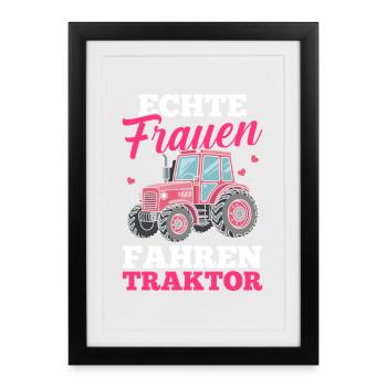 Tractor Farmer Farmer Tractor Driver Tractor - Framed poster (27 × 37 cm) - black - Front