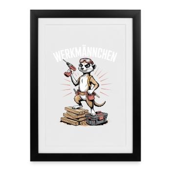 Vrai Homme bricolage Artisan - Affiche encadrée (27 × 37 cm) - noir - Devant