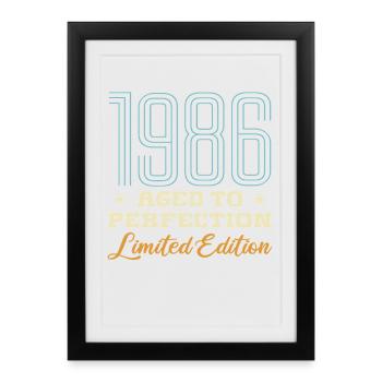 1986 Cadeau 40ème Anniversaire 40 ans Vintage 86 - Affiche encadrée (27 × 37 cm) - noir - Devant