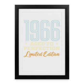 1966 Gift 60th Anniversary 60 Years Vintage 66 - Framed poster (27 × 37 cm) - black - Front