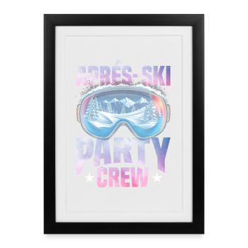Piste de l’équipe d’après Ski Party - Affiche encadrée (27 × 37 cm) - noir - Devant