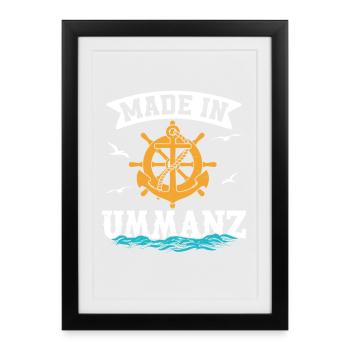 Baltic Sea holiday MADE IN UMMANZ Fun - Framed poster (27 × 37 cm) - black - Front