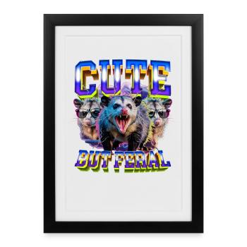 Funny Opossum - Framed poster (27 × 37 cm) - black - Front