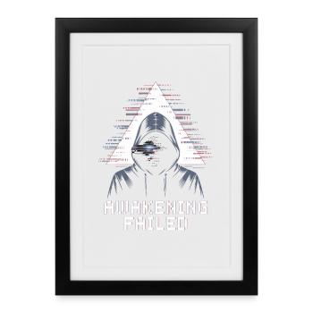 Awakening Failed Glitch in Hacker Style - Framed poster (27 × 37 cm) - black - Front