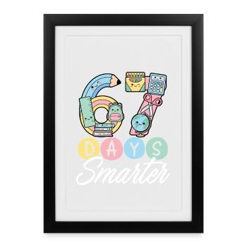 Six jours plus intelligents : thème de l’école joyeuse - Affiche encadrée (27 × 37 cm) - noir - Devant