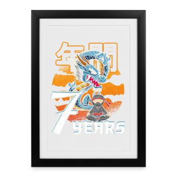 Dragon Fight Zen 7 Years - Framed poster (27 × 37 cm) - black - Front