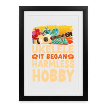 Hawaiian Ukulele Uke Ukulele It - Framed poster (27 × 37 cm) - black - Front