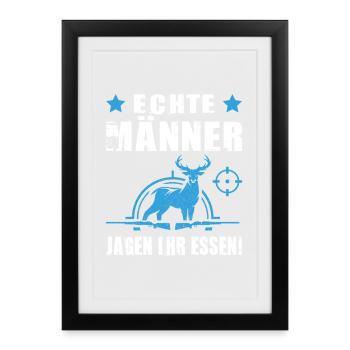 Jäger Geschenke Jagd Jagen Jägersprüfung Bestanden - Gerahmtes Poster (27 × 37 cm) - Schwarz - Vorne
