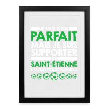 Supporter Saint Etienne Football Foot Stéphanois - Affiche encadrée (27 × 37 cm) - noir - Devant