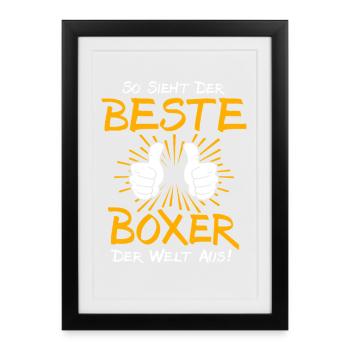 Idée cadeau boxer - Affiche encadrée (27 × 37 cm) - noir - Devant