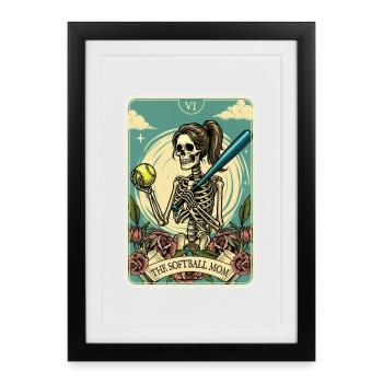 The Softball Mom Bold Graphic for Game Day Fans - Framed poster (27 × 37 cm) - black - Front