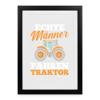 Tractor Farmer Farmer Tractor Driver Tractor - Framed poster (27 × 37 cm) - black - Front