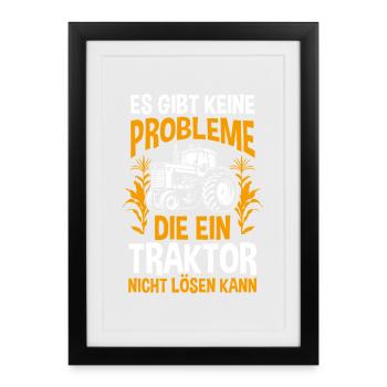 Tractor Farmer Farmer Tractor Driver Tractor - Framed poster (27 × 37 cm) - black - Front