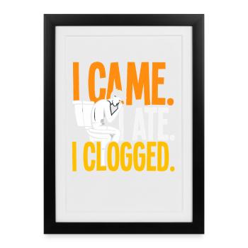 Toilettenverstopfungsmeister Lustiges - Gerahmtes Poster (27 × 37 cm) - Schwarz - Vorne