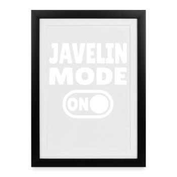 Mode Javelot ACTIVÉ - Lancer de Javelot - Affiche encadrée (27 × 37 cm) - noir - Devant