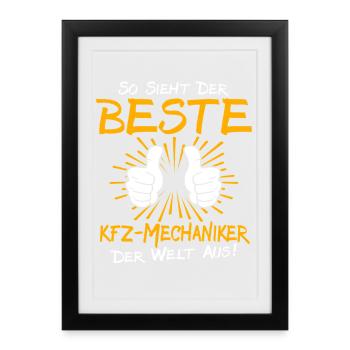 Idée cadeau pour mécanicien automobile - Affiche encadrée (27 × 37 cm) - noir - Devant