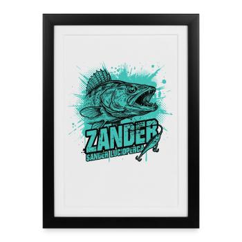 Zander Angler: The predator hunter - Framed poster (27 × 37 cm) - black - Front