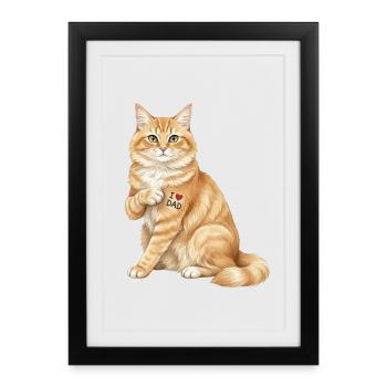 I Heart Dad Cat - Framed poster (27 × 37 cm) - black - Front