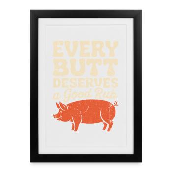 Art BBQ drôle pour hommes, femmes grillant de la viande - Affiche encadrée (27 × 37 cm) - noir - Devant