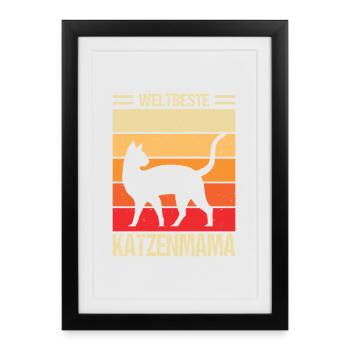 Cat Mom Gifts Cat Mom Cat Lover - Framed poster (27 × 37 cm) - black - Front