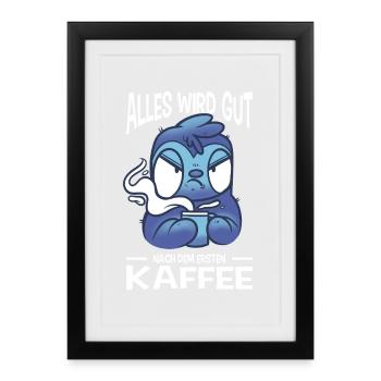 Lustige Sprüche Fun Outfits Ironie Sarkasmus - Gerahmtes Poster (27 × 37 cm) - Schwarz - Vorne