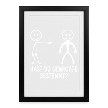 Salle de sport AS-TU DES POIDS SOULEVÉS ? DRÔLE ? - Affiche encadrée (27 × 37 cm) - noir - Devant