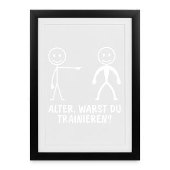 Gym DUDE WERE YOU WORKING OUT FUN - Framed poster (27 × 37 cm) - black - Front