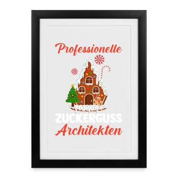 Santa Claus Gingerbread House Christmas - Framed poster (27 × 37 cm) - black - Front