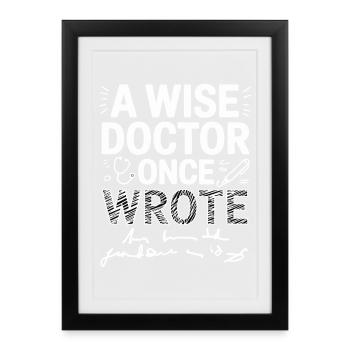 Wise Doctor Quote Graphic - Framed poster (27 × 37 cm) - black - Front
