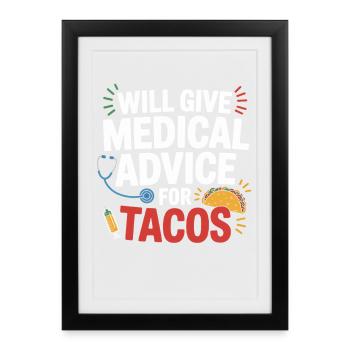 Conseils médicaux pour les tacos - Affiche encadrée (27 × 37 cm) - noir - Devant