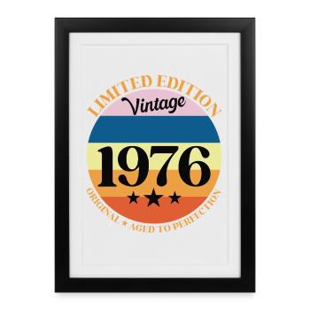 1976 Vintage Birthday Gift 76 - Framed poster (27 × 37 cm) - black - Front