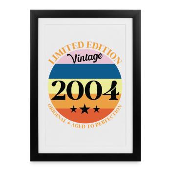 2004 Vintage Birthday Gift - Framed poster (27 × 37 cm) - black - Front