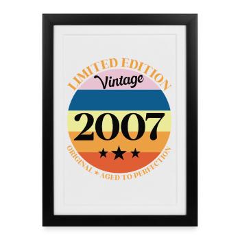 2007 Vintage Birthday Gift - Framed poster (27 × 37 cm) - black - Front