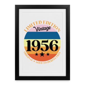 1956 Vintage Birthday Gift 56 Birthday - Framed poster (27 × 37 cm) - black - Front