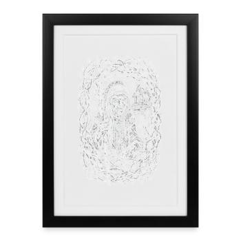Baba Yaga Slavic Forest Witch Folk Art - Framed poster (27 × 37 cm) - black - Front