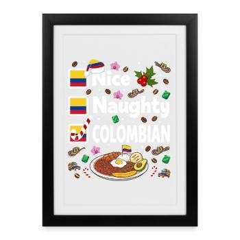 Un joli Noël colombien coquin - Affiche encadrée (27 × 37 cm) - noir - Devant
