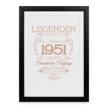 75th Birthday Legend January 1951 - Framed poster (27 × 37 cm) - black - Front