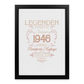 80th Birthday Legend January 1946 - Framed poster (27 × 37 cm) - black - Front