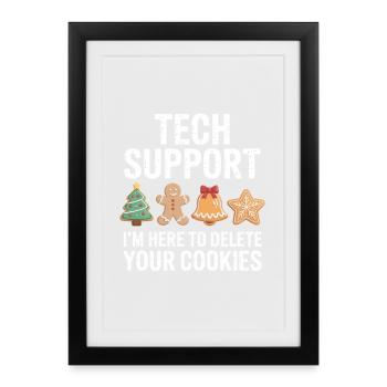 Technische Support-Cookie-Löschung - Gerahmtes Poster (27 × 37 cm) - Schwarz - Vorne