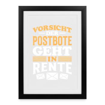 Le facteur prend sa retraite Drôle - Affiche encadrée (27 × 37 cm) - noir - Devant