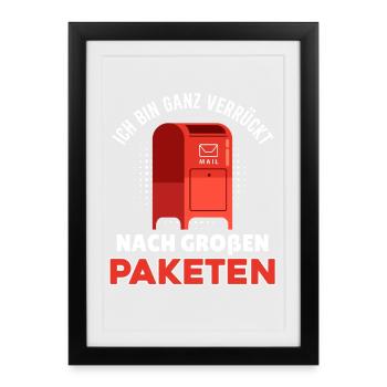 Facteur : JE SUIS FOU DES GROS COLIS - Affiche encadrée (27 × 37 cm) - noir - Devant