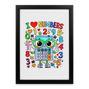 I Love Numbers Calculator - Framed poster (27 × 37 cm) - black - Front
