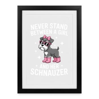 Schnauzer Sprüche Lustige Schnauzer Geschenk - Gerahmtes Poster (27 × 37 cm) - Schwarz - Vorne