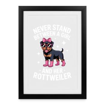 Drôles de Rottweiler : Cadeau Drôle de Rottweiler - Affiche encadrée (27 × 37 cm) - noir - Devant