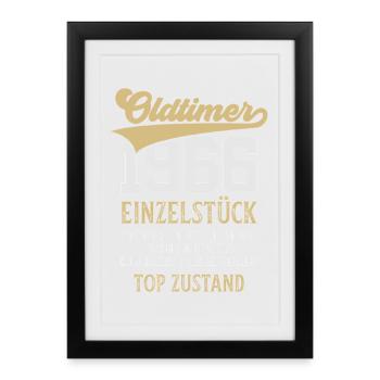 CLASSIC CAR 1966 UNIQUE PIECE 60TH BIRTHDAY - Framed poster (27 × 37 cm) - black - Front