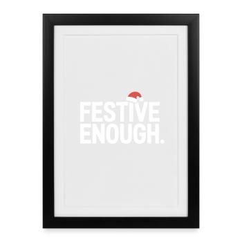 Assez drôle de Noël festif - Affiche encadrée (27 × 37 cm) - noir - Devant