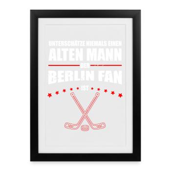 Alter Mann - Berlin Eishockey Fan | Retro - Framed poster (27 × 37 cm) - black - Front