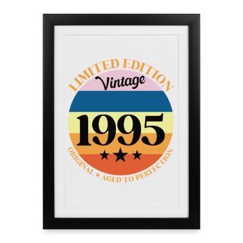 1995 Vintage Birthday Gift 95 Birthday - Framed poster (27 × 37 cm) - black - Front